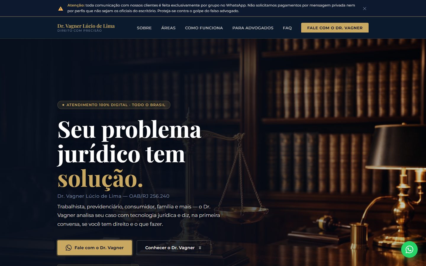 Site criado pela Presença Certa · Advocacia
